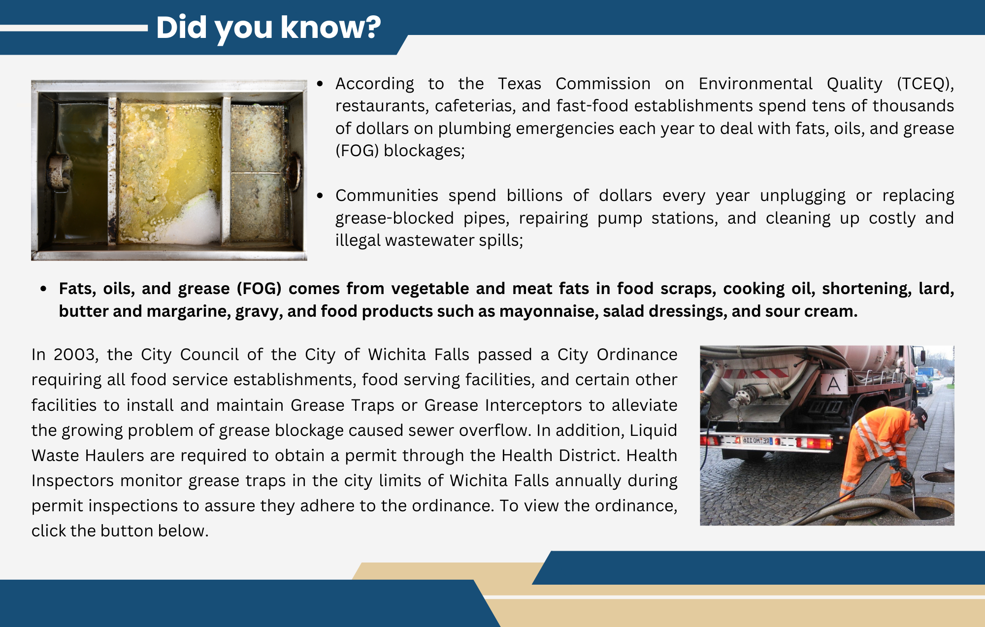 Grease TrapsWaste Haulers Landing